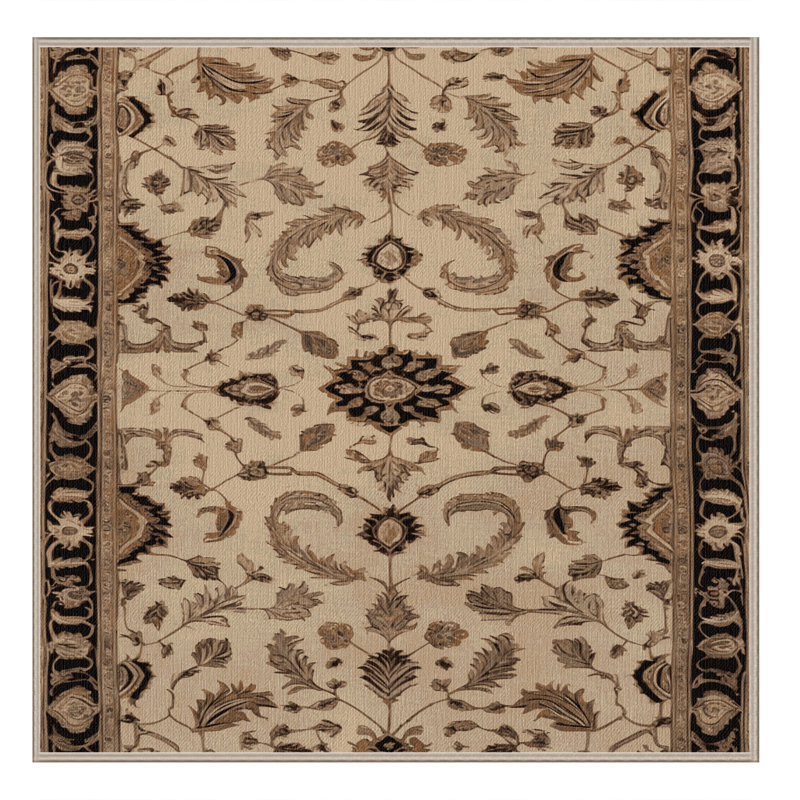 Tapis brun lavable à la machine, Carré 5 pi