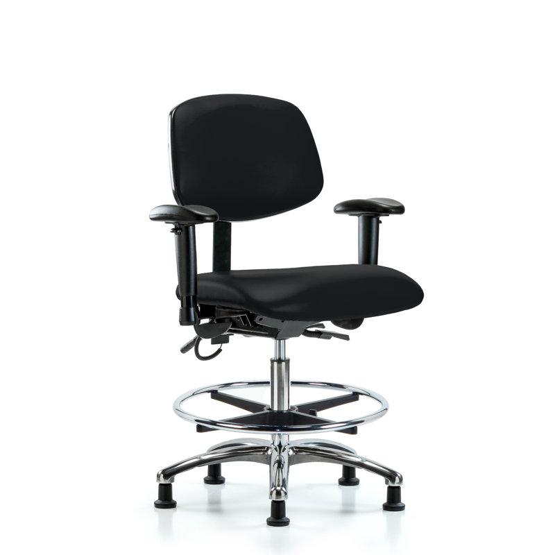 Vinyl Task Chair, Black, Glides