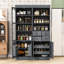 Élégant buffet avec huche - Armoire garde-manger avec portes, tiroirs, tablettes réglables-2097337733