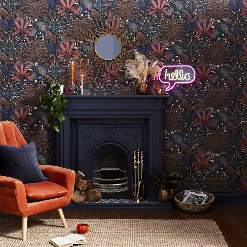 Envy Savannah Floral Wallpaper, Blue