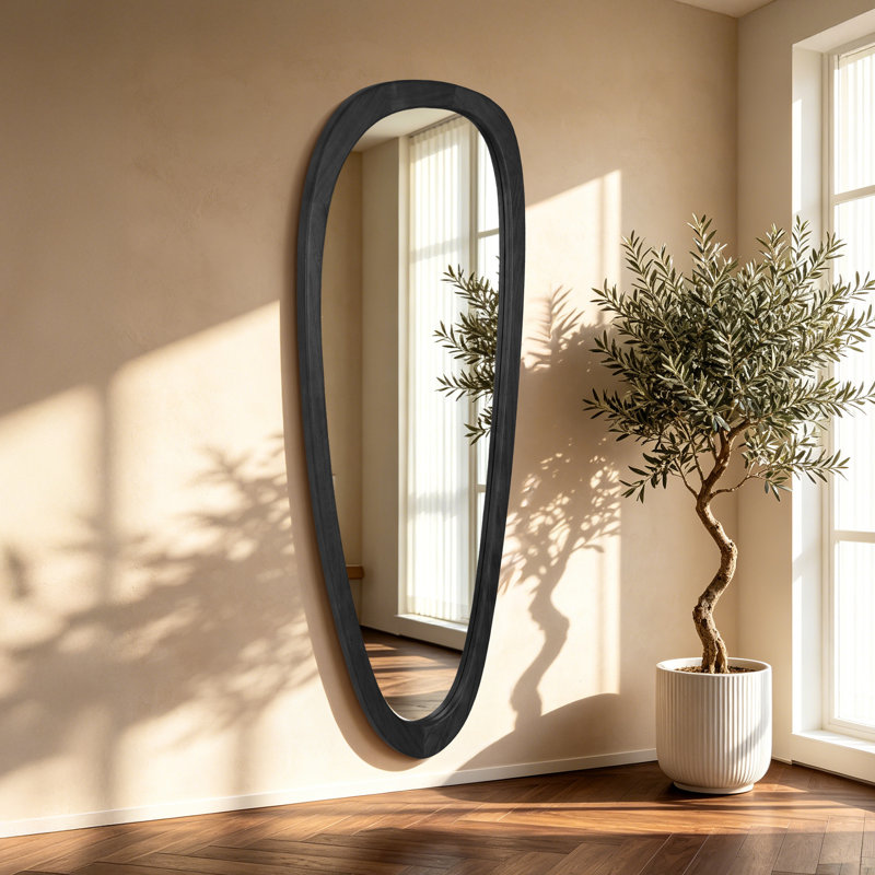 Miroir d'appoint mural Asymmetric, Noir, noir, noir, noir, 60 po x 22 po