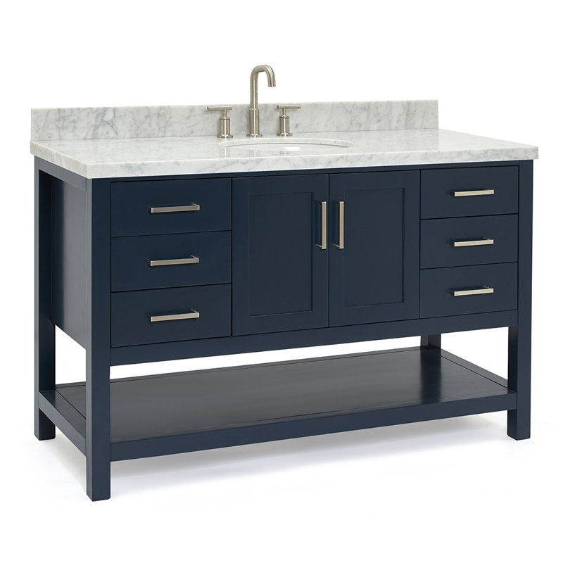 Ensemble de meuble-lavabo simple 55 po Magnolia, Bleu minuit