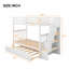 Lit simple superposé simple avec lit gigogne escamotable et solutions de rangement intégrées pratiques, blanc-201170853