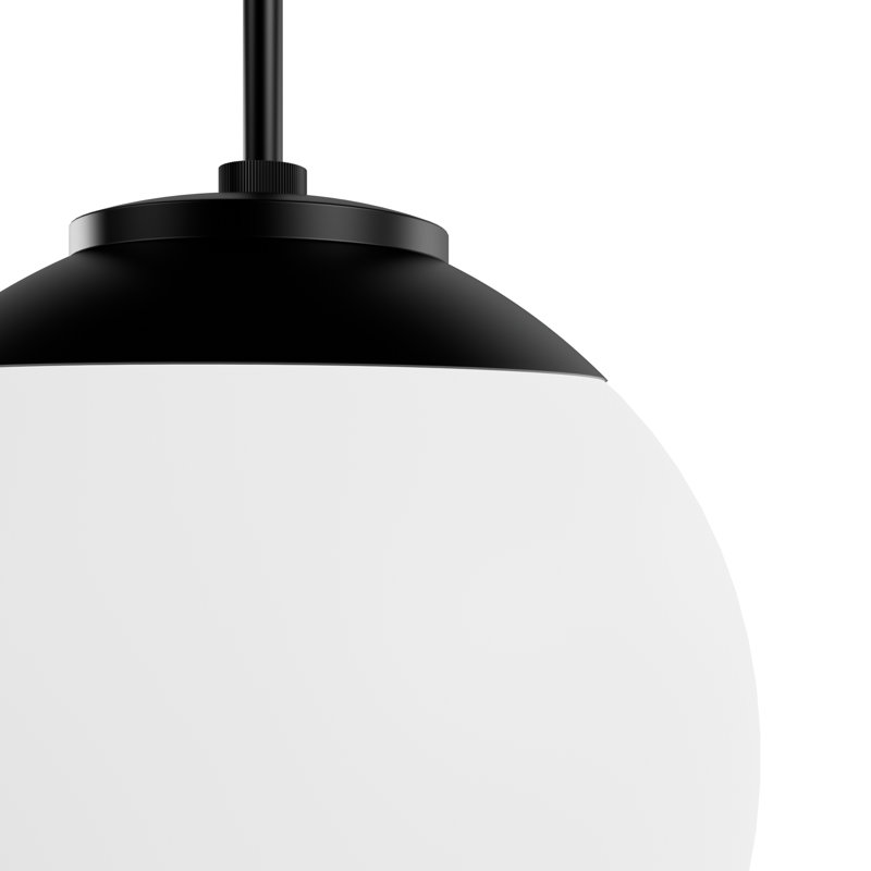 Luminaire suspendu sphère 1 lumière Hepburn, Médium, Noir mat
