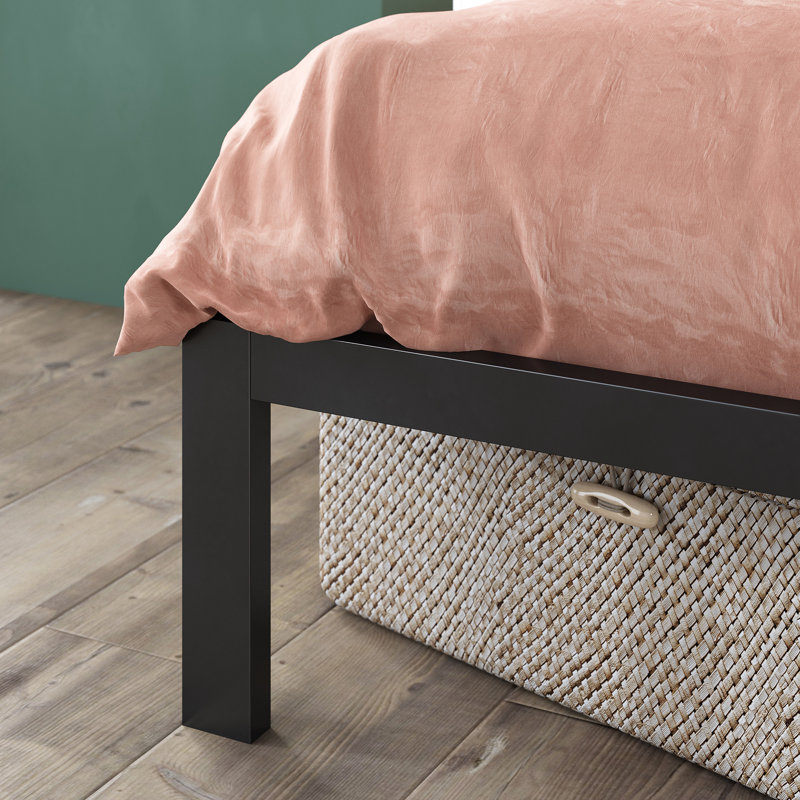 Camea 14" Steel Bed Frame, Full, Black