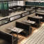 Banc rembourré en similicuir de style industriel