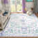 Kaldi Floral Washable Area Rug Non-Slip Stain Resistant Low-Pile Boho Large Indoor Throw Carpet