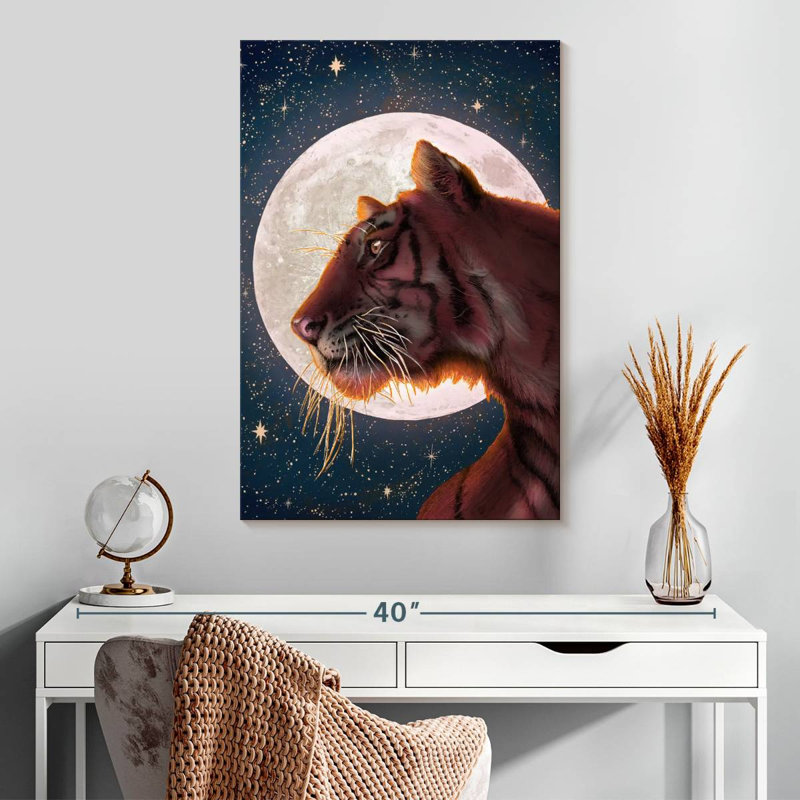 Brampt Moon And Tiger, 30" H x 20" W