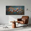 Ensemble de 1 tableau sur toile représentant un paysage fantastique-129278057-129278054
