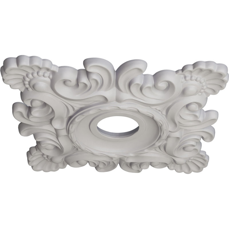 Médaillon de plafond Crawley H 18 po x l 18 po x P 3,25 po, Blanc ultra pur