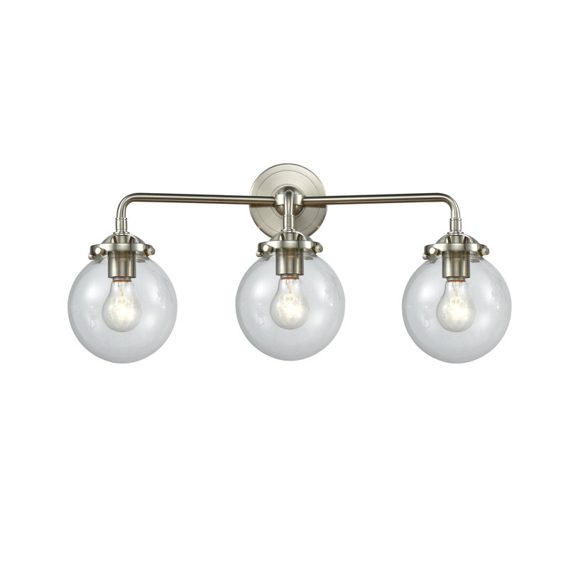 Éclairage de salle de bain à intensité variable 2 lumières Zarmayr, Transparent, Nickel satiné brossé