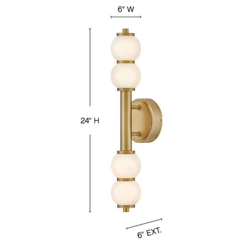 Trigo 1 - Light LED Bath Bar by Lisa McDennon, Lacquered Brass