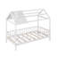 Lit simple en bois avec clôture, blanc