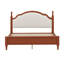 Base de lit plateforme en bois, lit Mid Century avec tête de lit tapissier courbée et support à lattes en bois-130623880-130623881