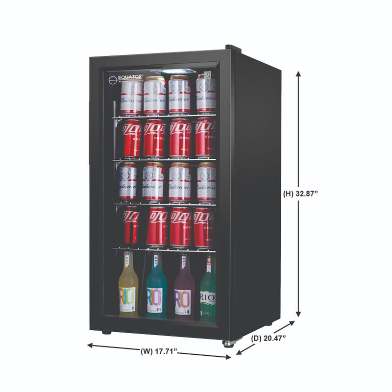 Equator 3.17 cu. ft. Freestanding Beverage Refrigerator with Autodefrost Single Temperature Zone, Black
