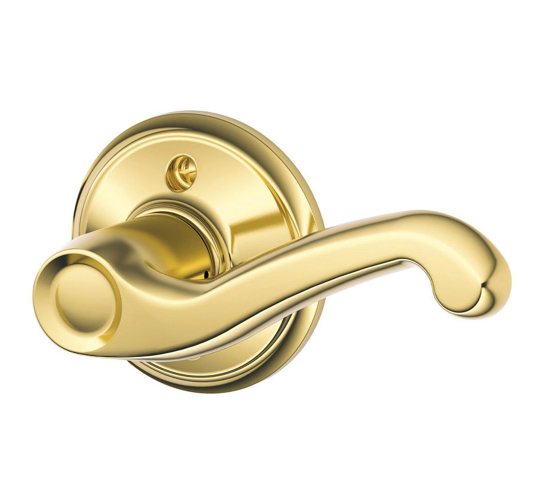 Schlage Flair Bright Brass Steel Dummy Lever 2 Grade Right Handed Schlage