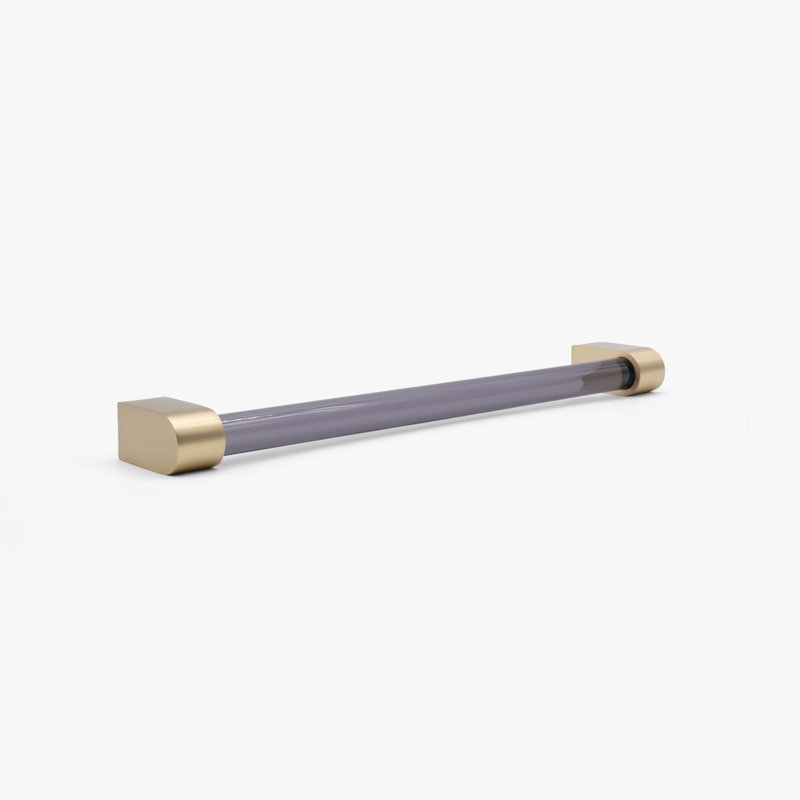 Clarity Acrylic Appliance Pull, Satin Brass/Smoke, 18"