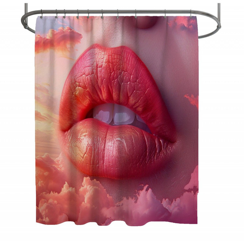 Rideau de douche Red Lips - Beauty, H 93 po x l 70 po