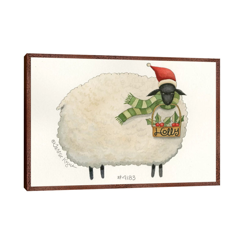Holly For You by Teresa Kogut - Painting on Canvas, 45.72cm H x 66.04cm W x 3.81cm D, Classic Brown Wood Floater Framed