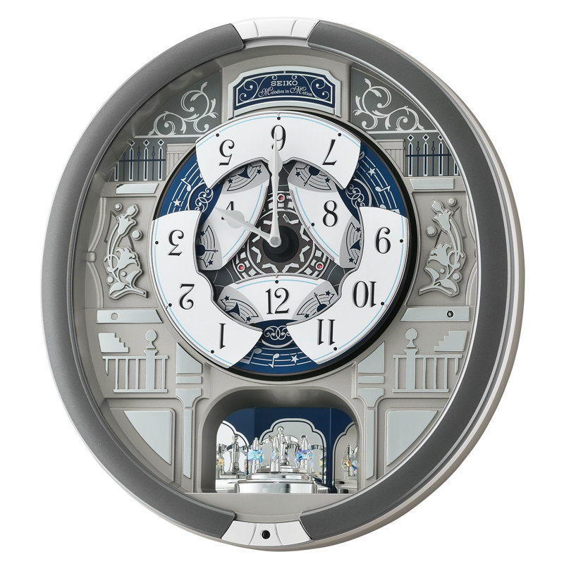 QXM366SRH Melodies In Motion Clock, Silver-Tone