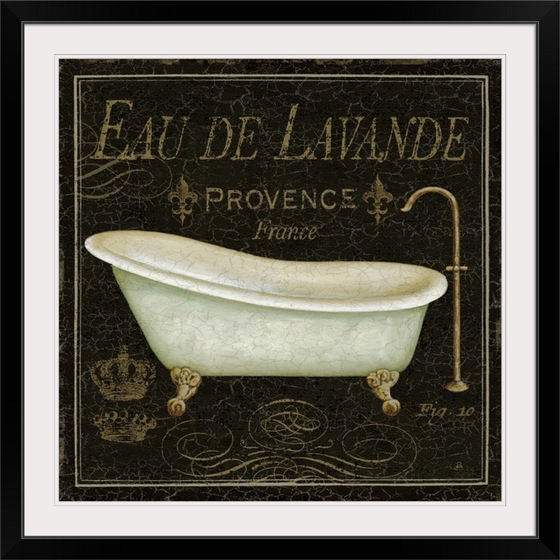 Impression de luxe «Bain De Luxe I» par Daphne Brissonnet, H 20" x l 20" x P 1", Cadre noir