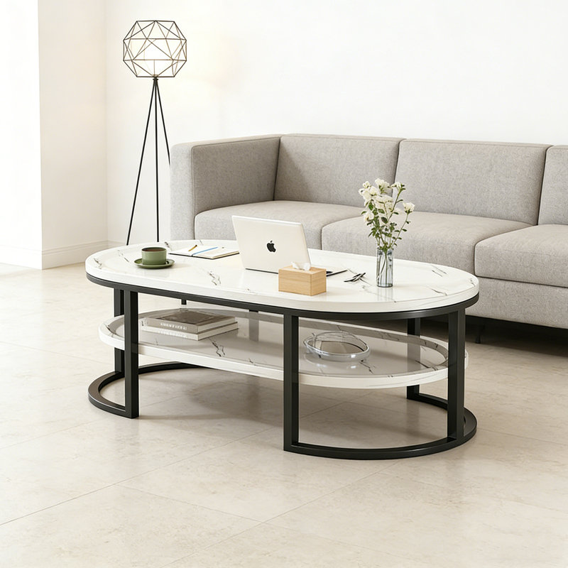 Sedalia, H 17,71 po x L 47,24 po x l 23,62 po, Blanc/Noir