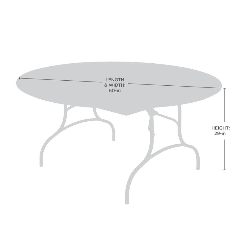 60'' Gray and Black Circular Folding Banquet Table