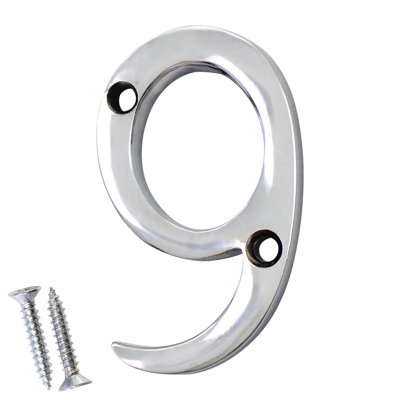 2'' H Reflective Brass House Number