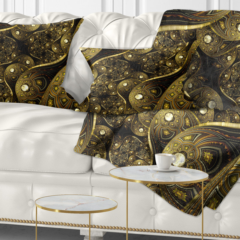 Abstract Metallic Fabric Pattern Lumbar Pillow