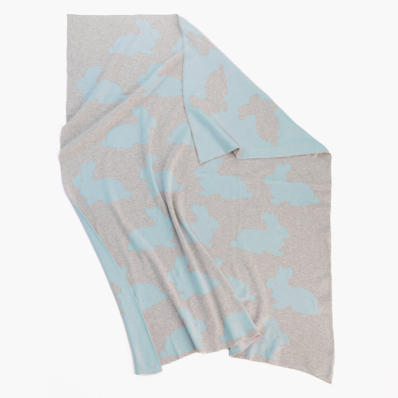 Baby Bunny Throw Blanket, Blue
