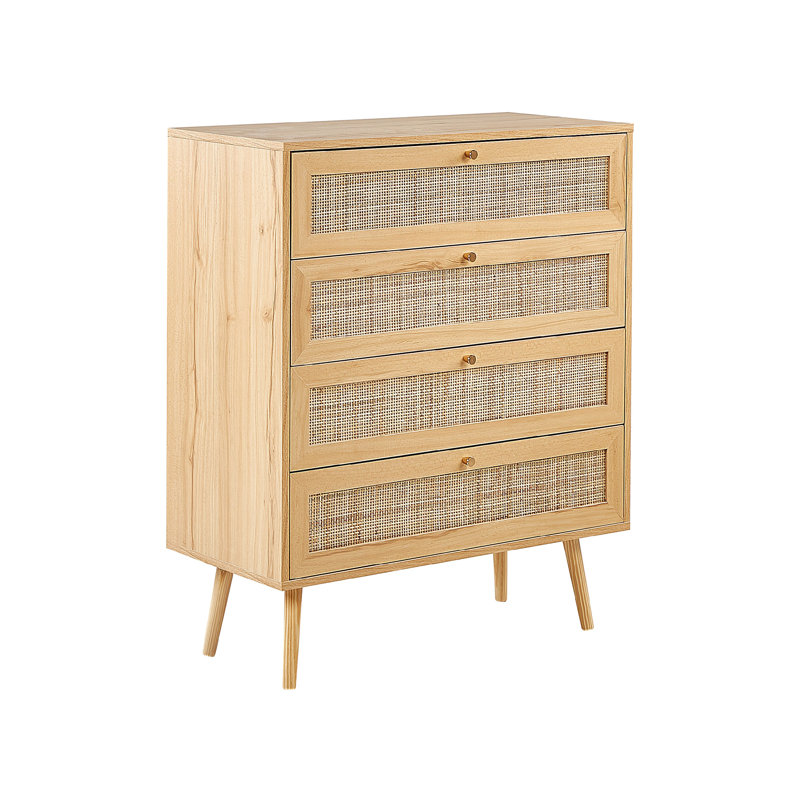 Jemnice Wicker 80cm W 4 - Drawer Chest of Drawers