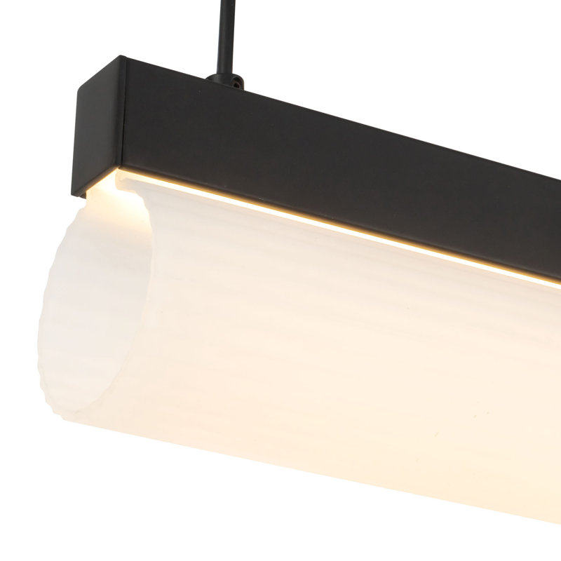 Nio 45-in Black dimmable LED Linear Pendant, Matte Black