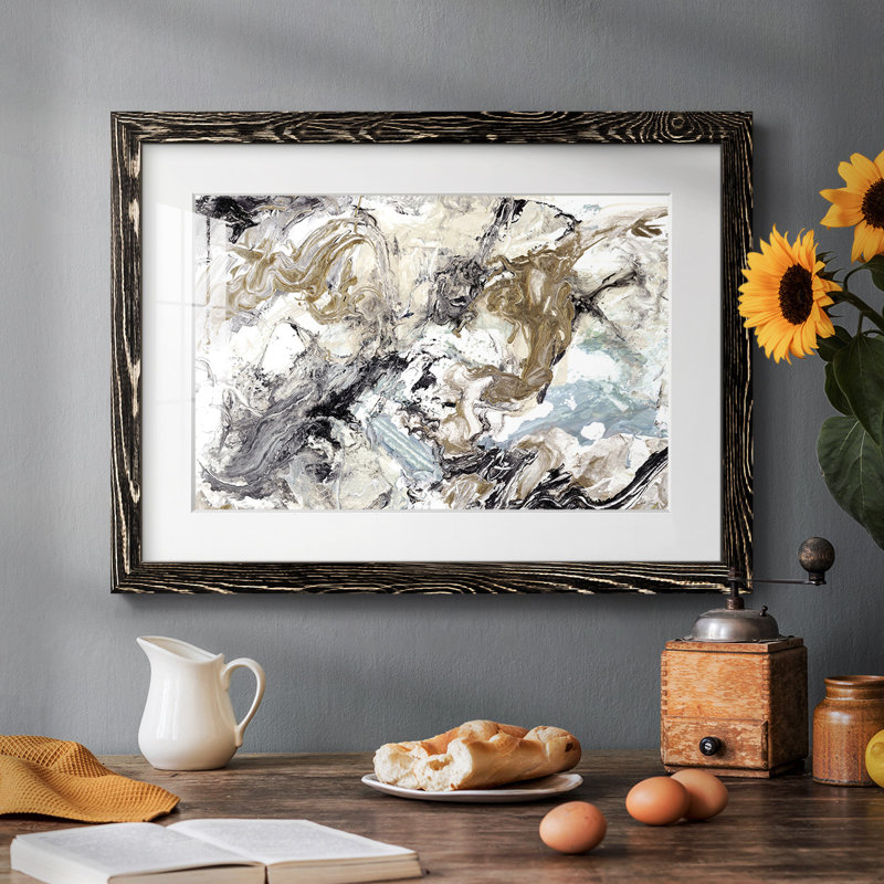 " Marbelized Abstract ", Black, 18" H x 26" W x 1.5" D