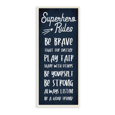Brave Superhero Rules Kid's Blue