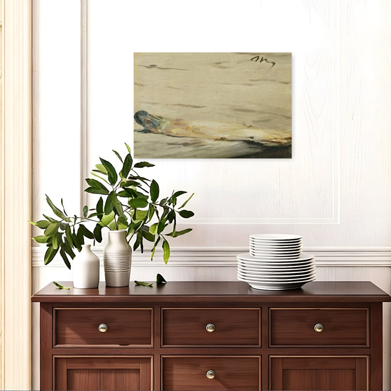 Asperges, 1880, estampe d'art mural abstrait contemporain, H 16 po x l 24 po