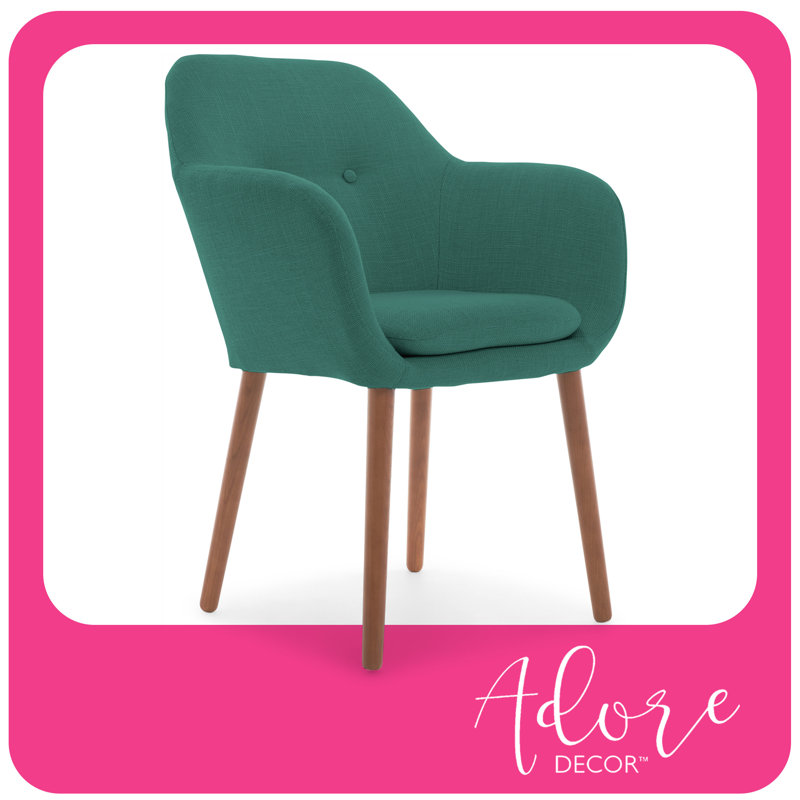 Fauteuil d'appoint de style Mid-Century Adore Decor pour le bureau personnel ou le salon, Turquoise