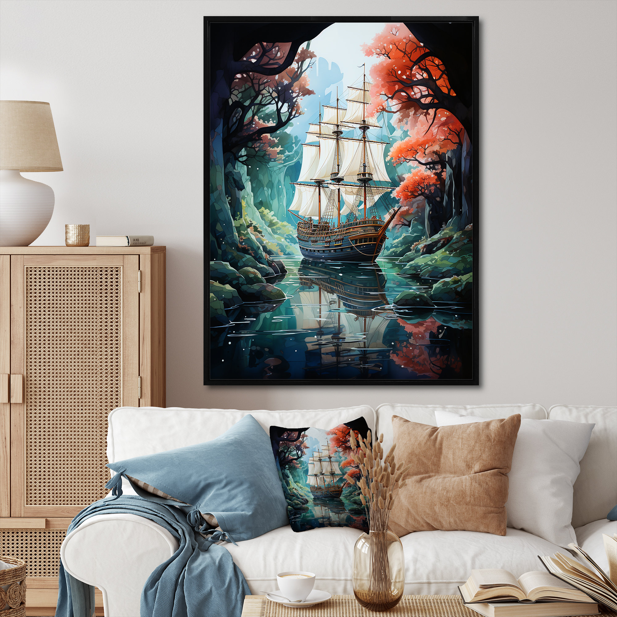 Breakwater Bay Isle Of Illusion Pirate Boat II - Pirate Wall Art Living ...