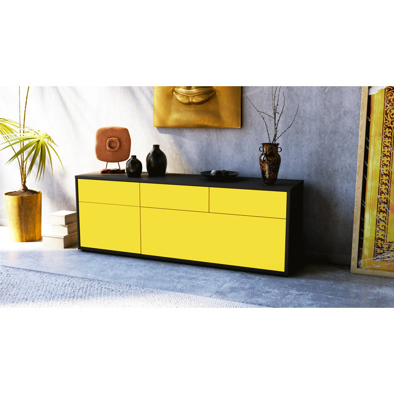 Yamada TV Stand, Yellow / Matte Anthracite