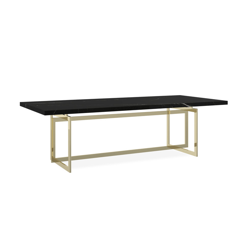 Wish You Were Here Stone Dining Table, Black, Gold