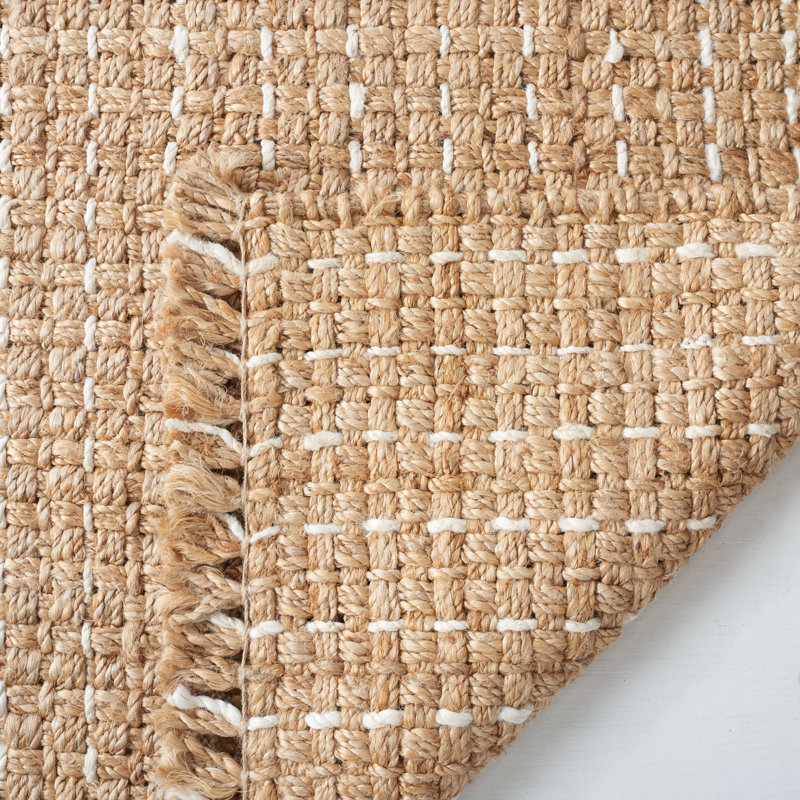 Kiann Natural Fiber Hand Woven Jute Pile Solid Color Rug, Rectangle 5' x 8'