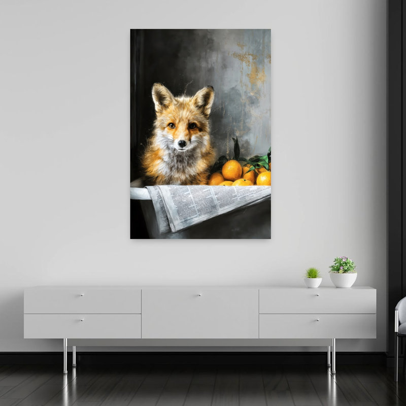 Fox In Bathtube 5 1 Piece Wrapped Canvas Wall Art, 152.4 cm H x 101.6 cm W