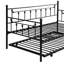 Lit de jour avec couchette en noir - Économisez de l'espace Design moderne, structure métallique solide pour la durabilité, calme et stable, assemblage facile inclus, aucun sommier requis, supporte une élégance de couleur de 250/350 lb,