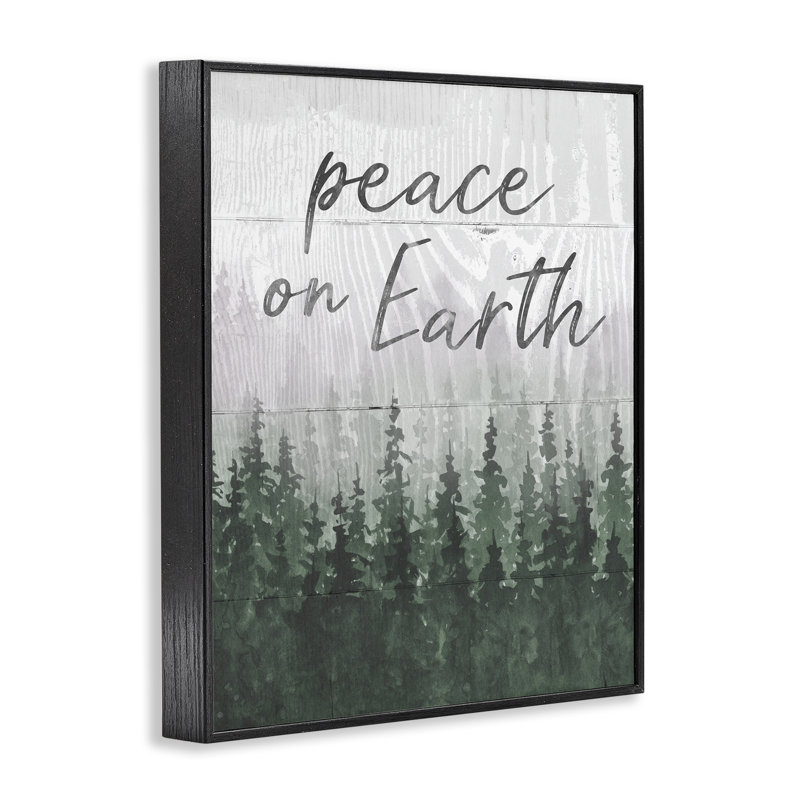 Art rustique de la paix sur terre, estampe numérique par Carol Robinson, Giclée encadrée noir minuit, H 20 po x l 16 po