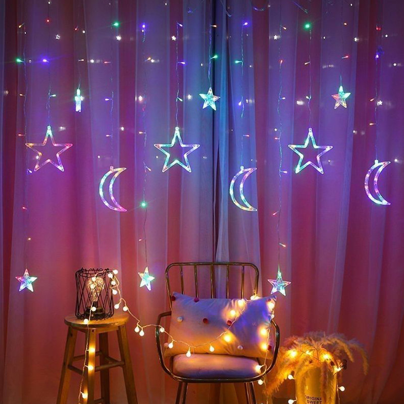 Hannie 2 - Bulb 138'' Plug-in LED Curtain String Light, Colour