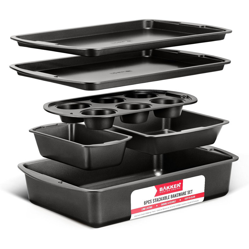 Lifemaster 6 Piece Non-Stick Steel Bakeware Set