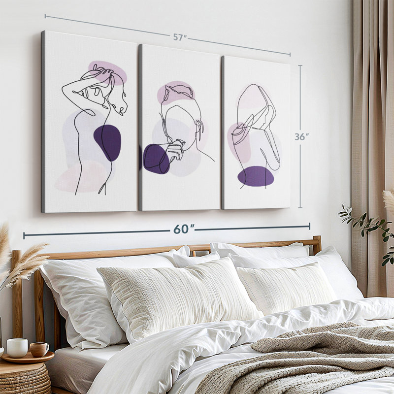 Amour «Women One Line Canvas Print» sur, H 36 po x l 57 po x P 1,25 po
