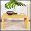 Table basse carrée en rotin naturel tissé-130006070