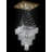 Gerdineke Large Crystal Tiered Chandelier Gold Crystal Raindrop Chandelier With Hanging Crystals Square 4 Tier 32inX79in(GU10 bulb*12)