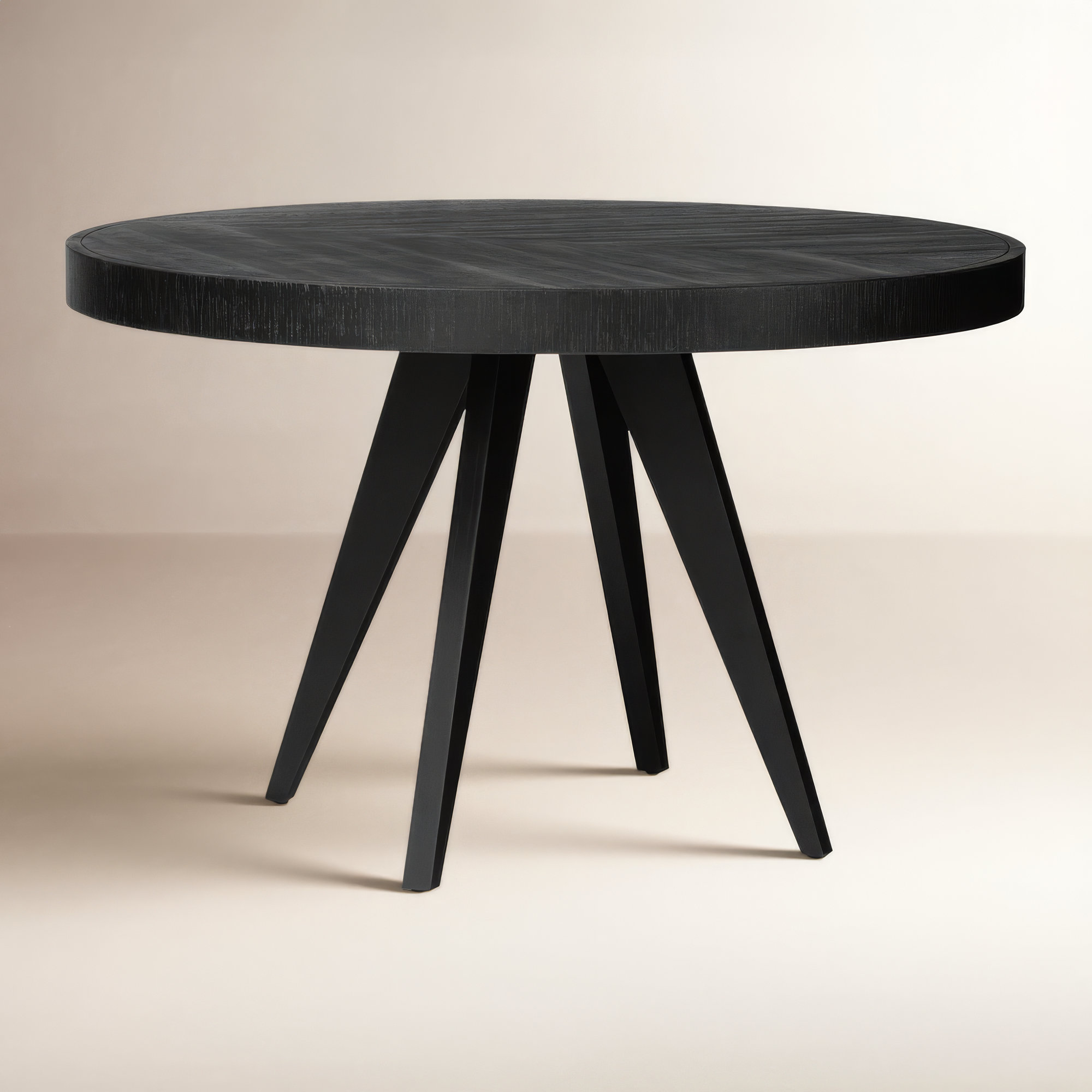 Carlo Round Dining Table, 30" H x 48" W x 48" D, Black