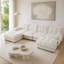 Canapé d'angle modulaire moderne en forme de U de 138 pouces avec 2 poufs, 4 places, assise profonde en chenille confortable, coussins à mailles ajourées pour salons et appartements-148426460